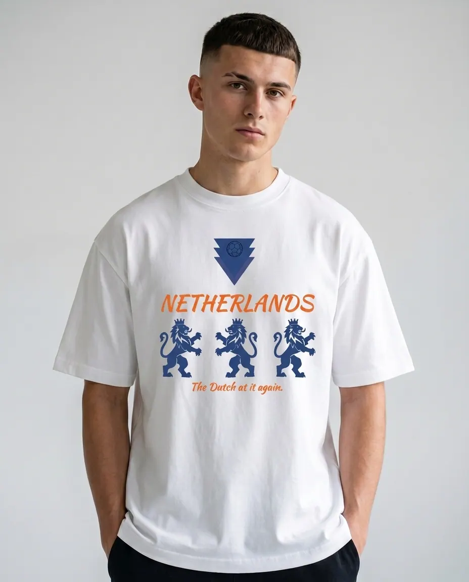 Netherlands tee front mockup on model